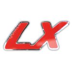 آرم پلکسی LX بغل گلگیر – تمام قرمز حاشیه کروم