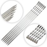 سیخ جوجه کباب استیل نازک بسته 6 عددی(کمپینگ) دسته پیچی