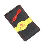 دور فرمان دوختنی جیر OPTAN بافت طرح سوزنی ضد تعریق رنگ مشکی با دوخت قرمز