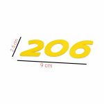 آرم نوشته 206 (طرح اسپرت) – مناسب برای پژو 206 رنگ زرد